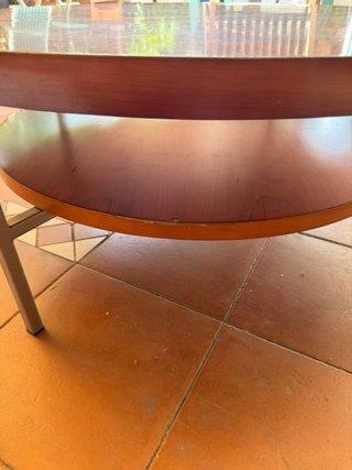Mesa de centro redonda de madera