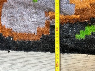 Tappeto Kilim Lana Nero e Rosa
