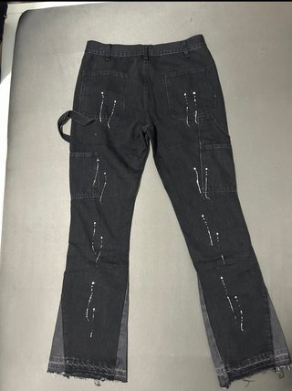 Pantalones vaqueros flare negros talla M