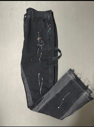 Pantalones vaqueros flare negros talla M