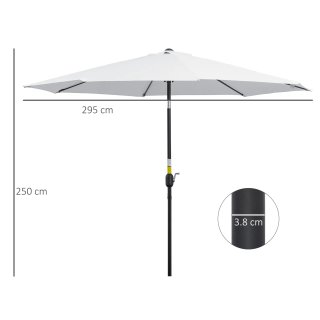 Ombrellone Giardino 3x2.5 m Inclinabile Smontabile