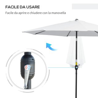 Ombrellone Giardino 3x2.5 m Inclinabile Smontabile