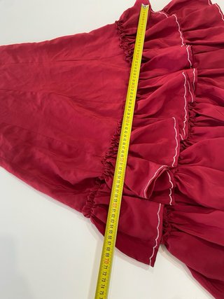 208.-Falda flamenca roja volantes talla única