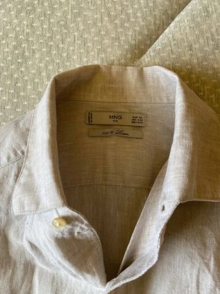 Camisa lino 100% Mango