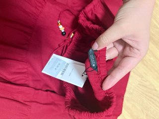 Falda larga Zara roja volantes
