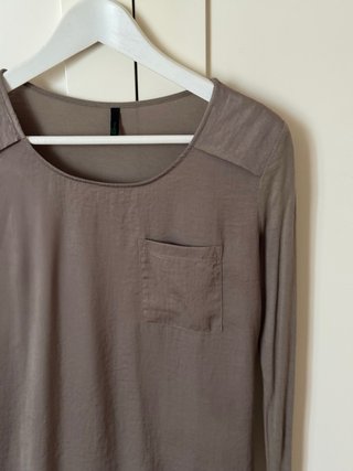 Camiseta manga larga dos tejidos