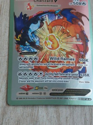 Carta Pokemon Charizard V LV.91 HP 508