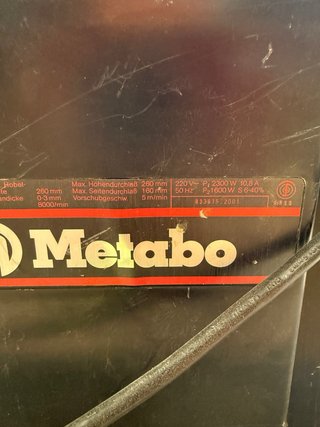 Cepilladora Metabo Monofásica