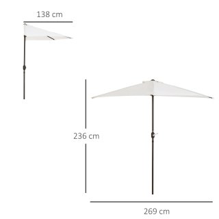 Ombrellone Semicircolare da Giardino 2.7x1.5 m