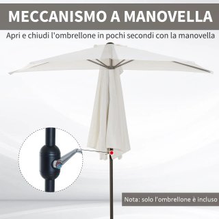 Ombrellone Semicircolare da Giardino 2.7x1.5 m