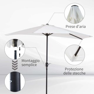Ombrellone Semicircolare da Giardino 2.7x1.5 m
