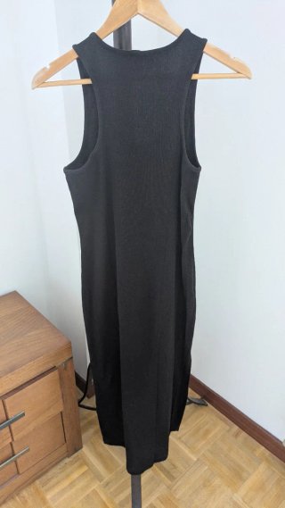 Vestido H&M canalé negro talla S