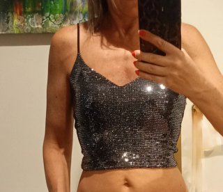 Crop top plateado