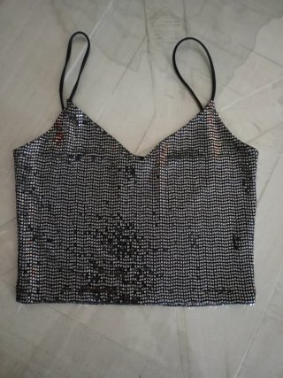 Crop top plateado