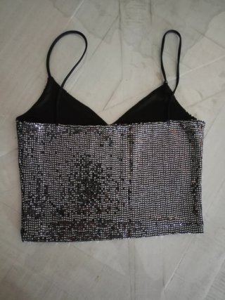 Crop top plateado