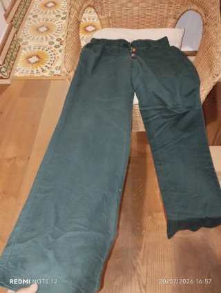Pantalones anchos verano mujer verde S