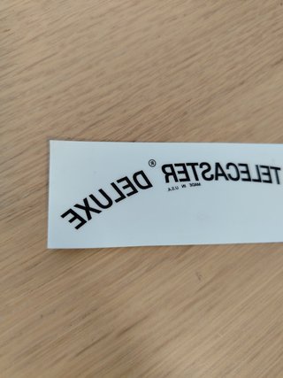Decal Fender Telecaster Deluxe - Mirror Transfer