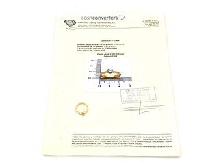 anillo oro 18k con piedra con diamante