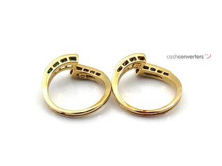 anillo oro 18k con piedra con aguamarina,circonita,esmeralda