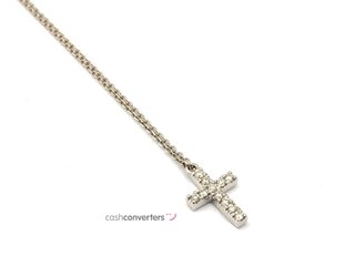 gargantilla oro 18k con piedra con diamante 22cm