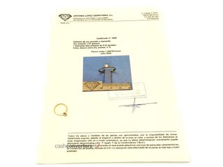 sortija oro 18k con piedra con diamante