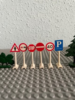 Lotto Lego Vintage Segnali e Alberi