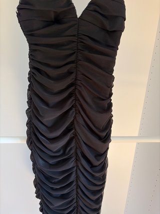 Vestido Zara tul drapeado negro