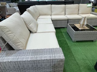 Sofá Exterior Ratan 7 Piezas Mesa Centro