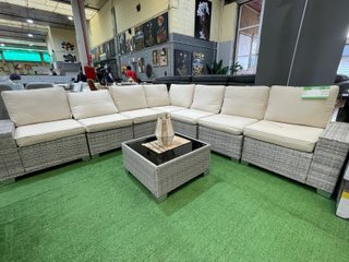 Sofá Exterior Ratan 7 Piezas Mesa Centro