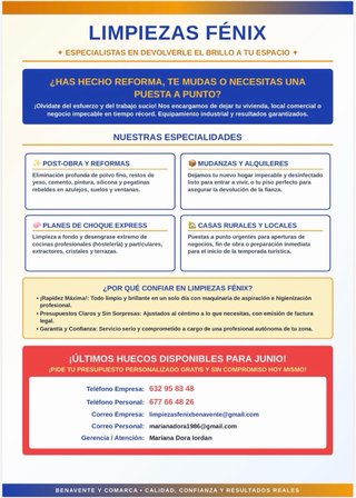 Limpiezas generales a particulares y profesionales