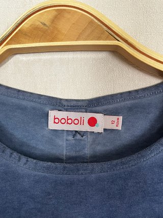 Camiseta manga larga azul con estampado