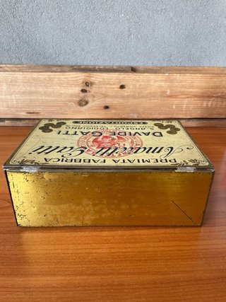 Scatola Latta vintage Amaretti Gatti anni 40 Italy