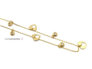 gargantilla oro 18k con piedra con circonita 22cm