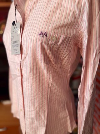 Camisa Burberry Rayas Rosas Talla XL