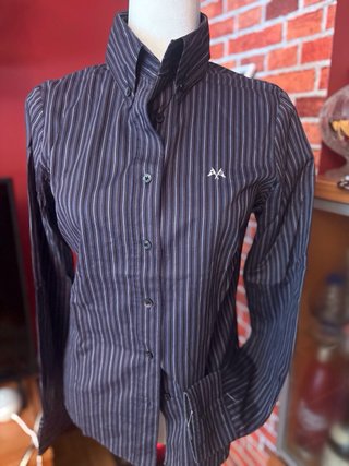 Camisa Burberry Rayas Morado Negro