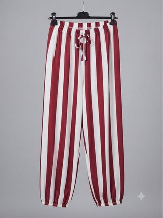 Pantalón ancho rayas rojas y blancas