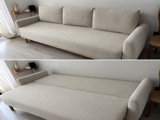 Sofá Cama Beige 3 Plazas