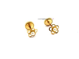 pendientes oro 18k con piedra con circonita
