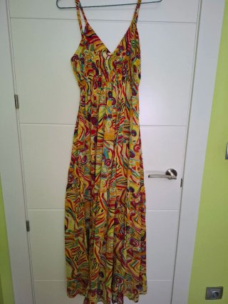 Vestido largo estampado mujer tirantes