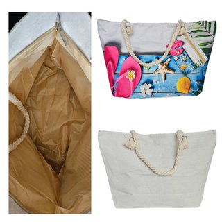 Bolsa de Playa Grande Estampado + Monedero Nuevo