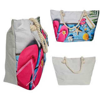 Bolsa de Playa Grande Estampado + Monedero Nuevo