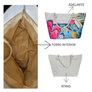 Bolsa de Playa Grande Estampado + Monedero Nuevo