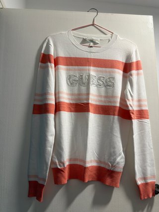 Jersey Guess Rayas Naranja y Blanco