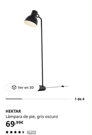 Lámpara de pie HEKTAR gris oscuro IKEA