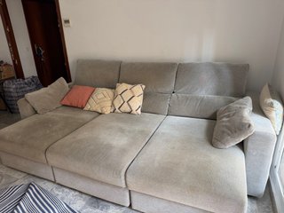 Sofá Eskilstuna 3 plazas tela gris cama