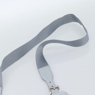 PRADA Shoulder Bag Leather Light Blue Silver Auth
