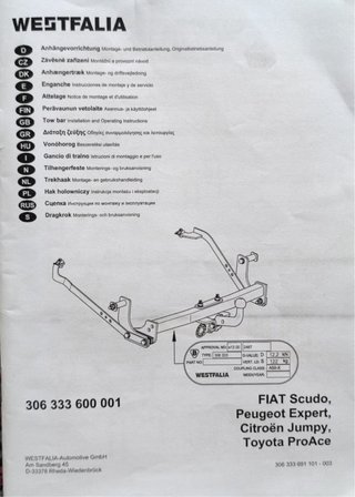 Enganche Westfalia para Citroën Jumpy/Expert/Scudo