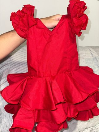 Traje Flamenca Niña Rojo Volantes