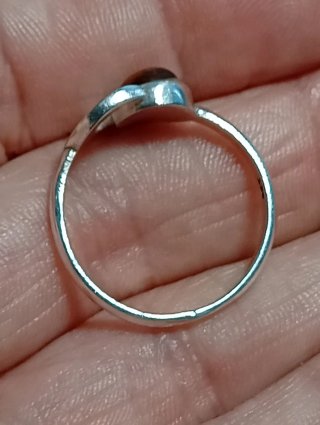 Anillo Plata Ley Luna y Ojo de Tigre Ajustable