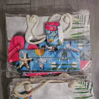 Bolsa de Playa Grande Doble Estampado Monedero New